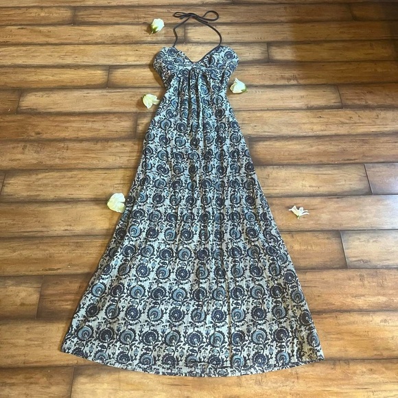 Gorgeous bohemian blue patterned cotton maxi dress 🦋 - Picture 6 of 8